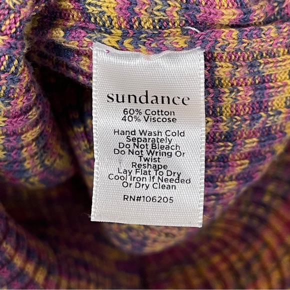 Sundance Multicolor Ribbed Knit Button Shoulder Turtleneck Sweater Size XXL - Picture 8 of 8